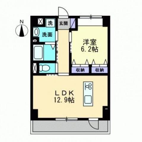 アルストロメリア(1LDK/7階)の間取り写真