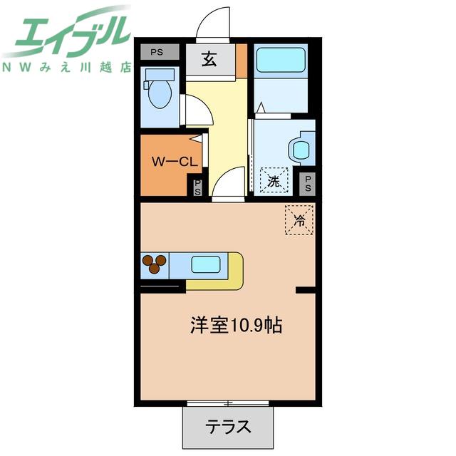 クレアコート(ワンルーム/1階)の間取り写真