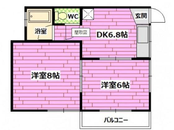コーポUK(2DK/1階)の間取り写真