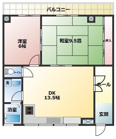 大和マンション(2DK/3階)の間取り写真