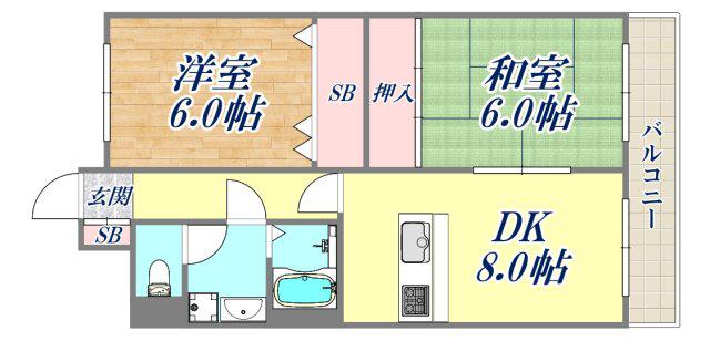 マーサ南野(1LDK/3階)の間取り写真