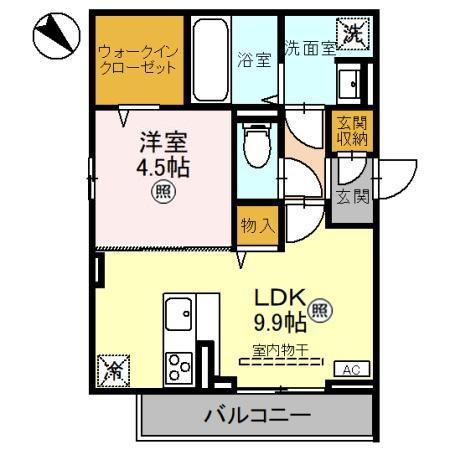 ノーブルヴィラ上尾(1LDK/3階)の間取り写真