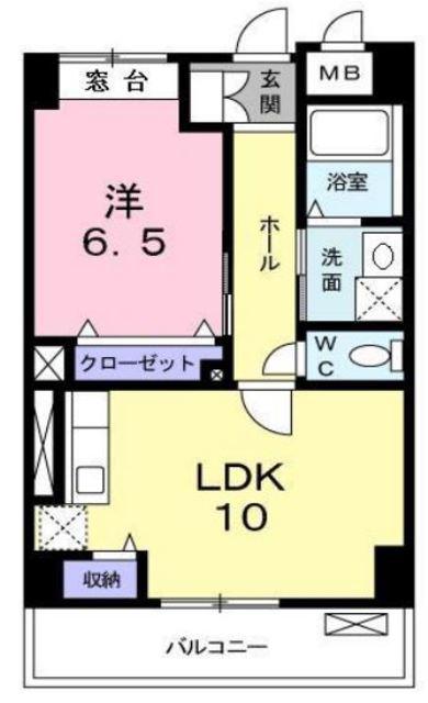 セレッソフィールドⅢ(1LDK/4階)の間取り写真