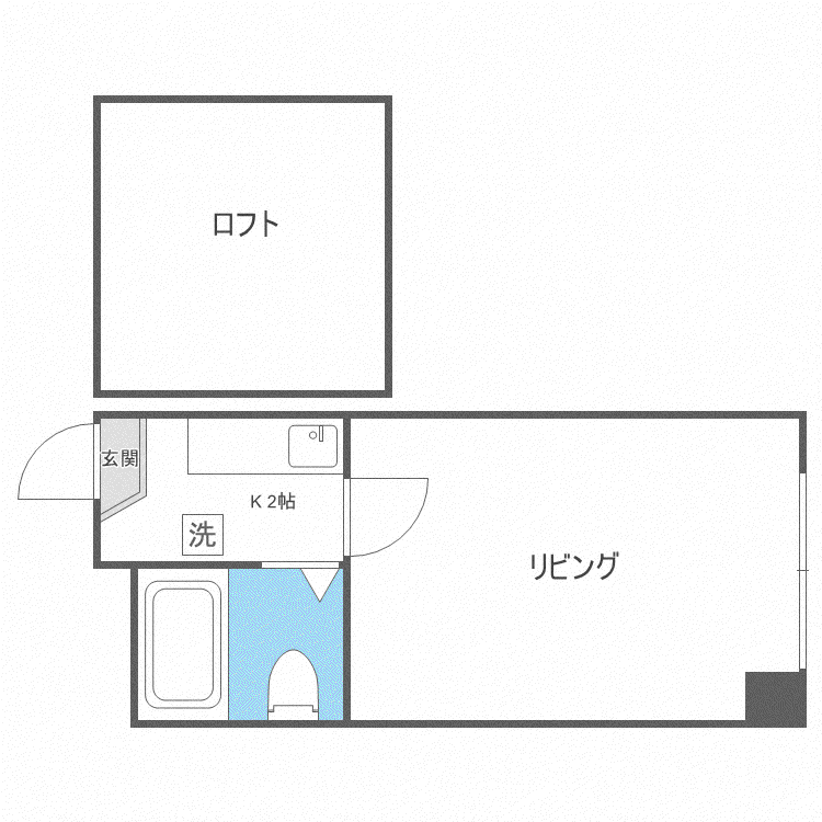 シャトービアンカ(1K/2階)の間取り写真