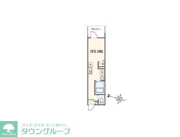 MELLAS新秋津II(ワンルーム/2階)の間取り写真