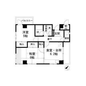 テンダーハウスII番館(2DK/2階)の間取り写真