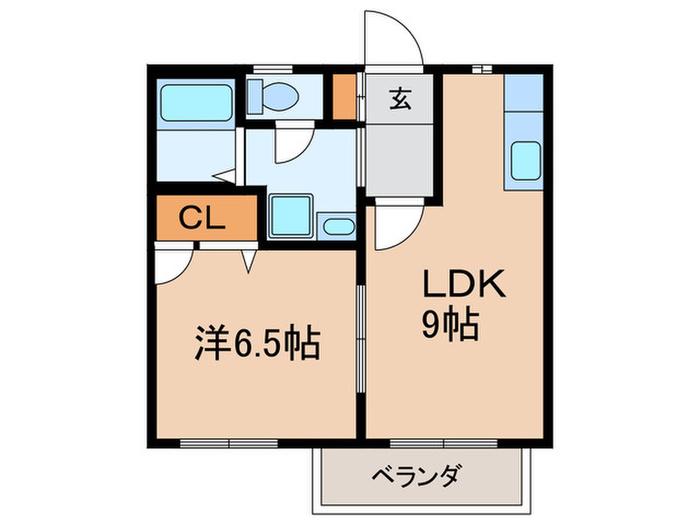 グローリーハイツ(1LDK/1階)の間取り写真
