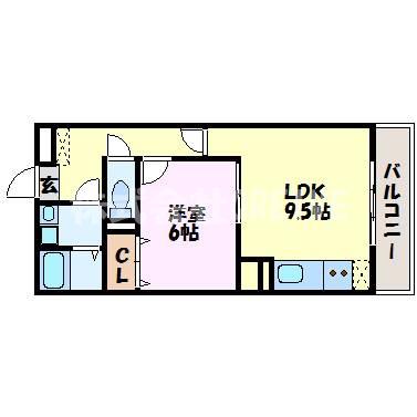 QUALIA(1LDK/2階)の間取り写真