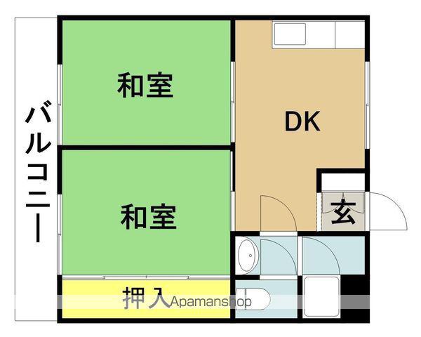 レジデンス601(2DK/2階)の間取り写真