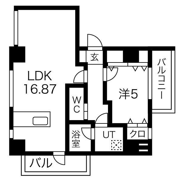 C・P・PURE隼人町(1LDK/9階)の間取り写真