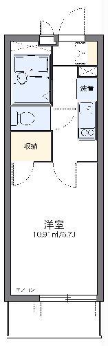 レオパレス桜(1K/4階)の間取り写真