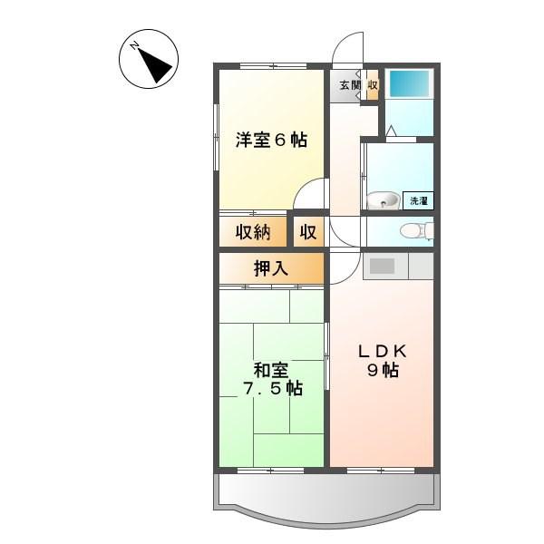 ハーモニー和合II(2LDK/3階)の間取り写真