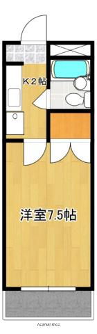 サンファスト甲府(1K/2階)の間取り写真