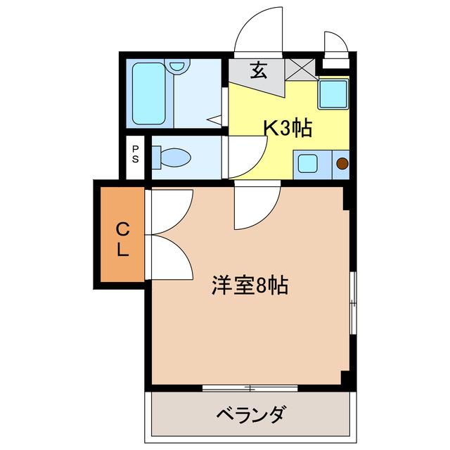 サンフォーレスト(1K/2階)の間取り写真