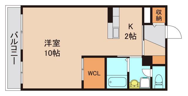 アメージングパル(ワンルーム/3階)の間取り写真