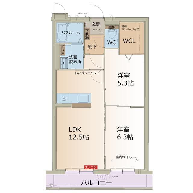 RAYS(2LDK/3階)の間取り写真
