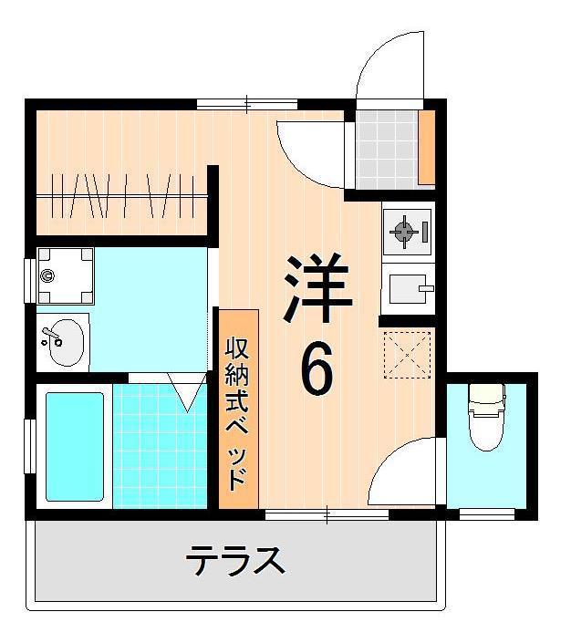 FUJI四ツ星ハイツ(ワンルーム/1階)の間取り写真