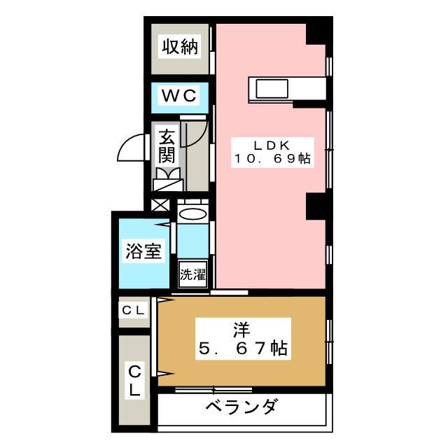 リーベルK(1LDK/3階)の間取り写真