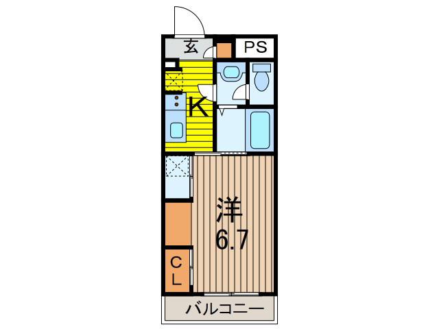 リブリ・並木(1K/2階)の間取り写真