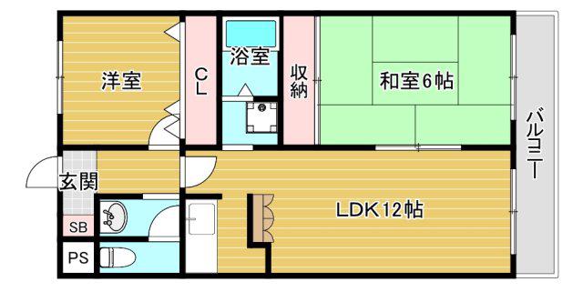 グランデ鶴見(2LDK/2階)の間取り写真