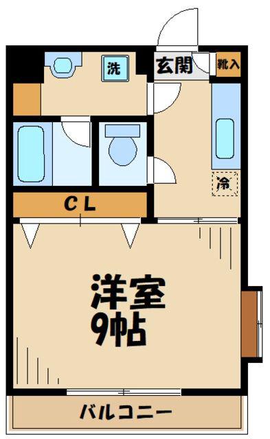 ラミア―ルさつき(1K/3階)の間取り写真