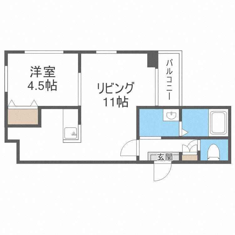 アトリア札幌ステーション(1LDK/3階)の間取り写真
