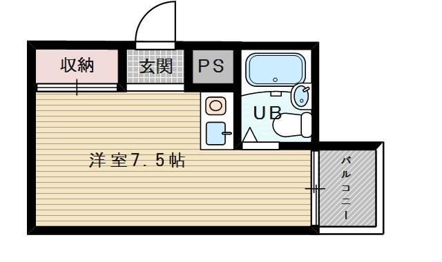 コロル淡路(ワンルーム/4階)の間取り写真