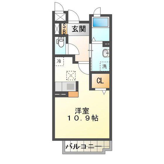 近鉄名古屋線 久居駅 徒歩10分 2階建 築20年(1K/1階)の間取り写真