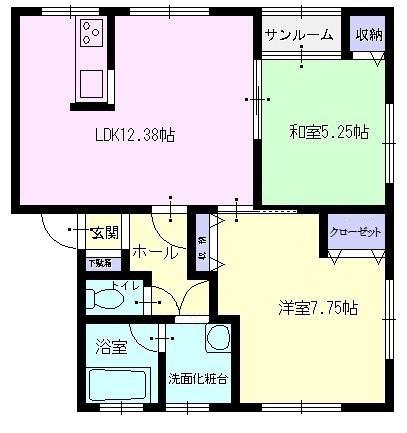 モダンライフIII(2LDK/1階)の間取り写真