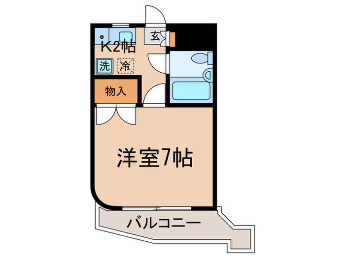 ベラパラッシオ田中(1K/3階)の間取り写真