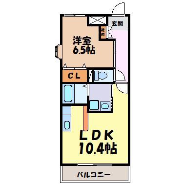 HAST堀田(1LDK/3階)の間取り写真