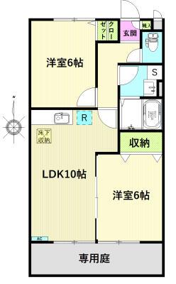 シマハウス(2LDK/1階)の間取り写真