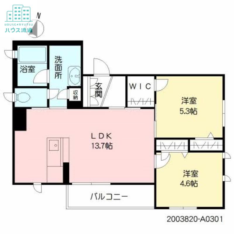 フルール ド ソレイユ(2LDK/3階)の間取り写真