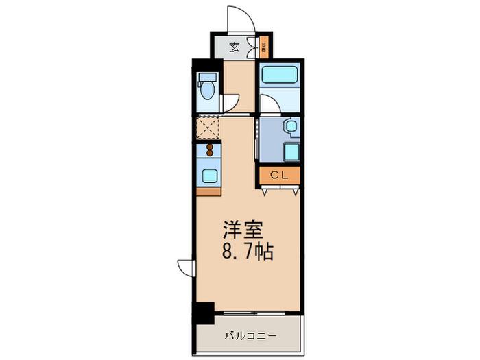 エルセレーノ石屋川(ワンルーム/3階)の間取り写真