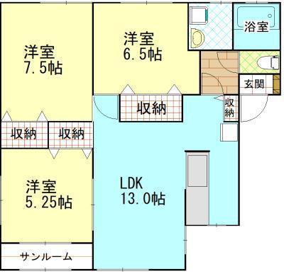 ハイツHIROII(3LDK/2階)の間取り写真