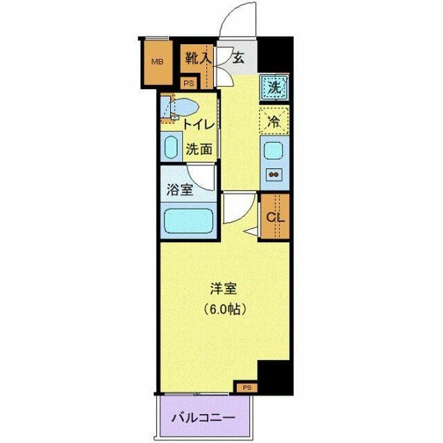 LOG鶴見(1K/2階)の間取り写真