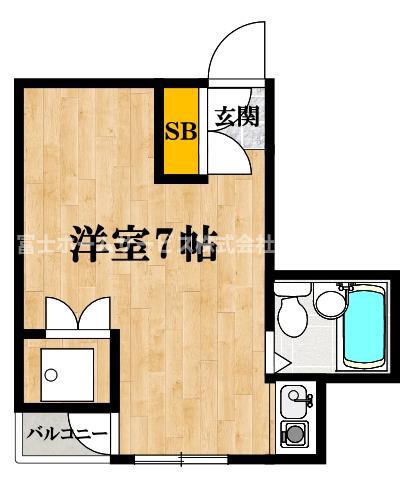 セピアハイツ(ワンルーム/1階)の間取り写真