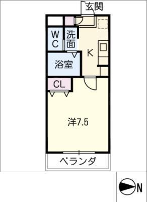A・CITY柴田本通(1K/3階)の間取り写真