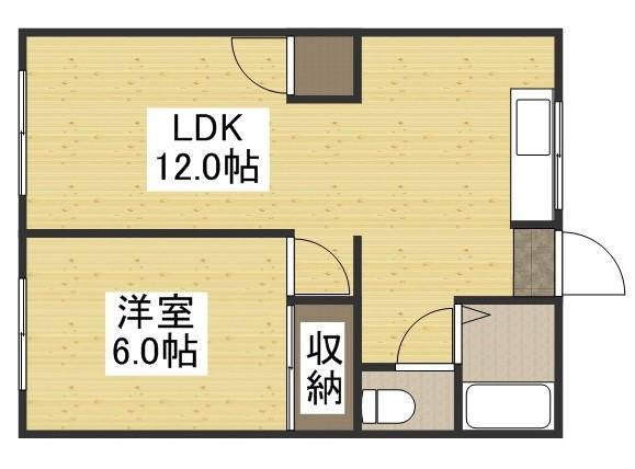 セレッソ吉岡B(1LDK/1階)の間取り写真
