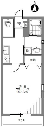メゾンドソレイル(1K/1階)の間取り写真