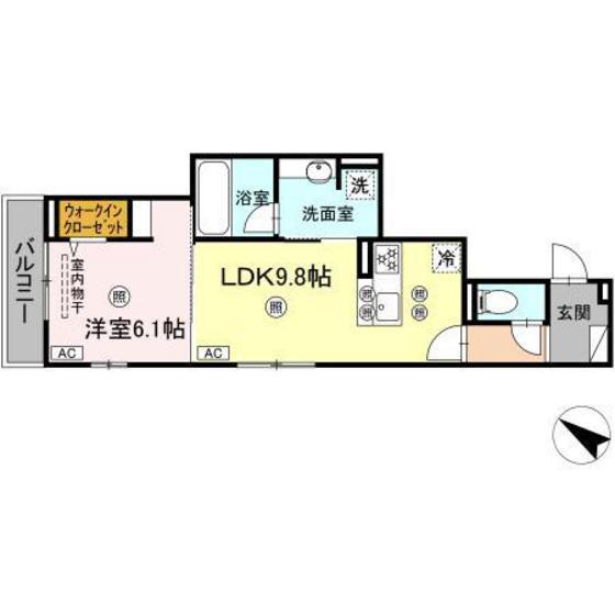 COLERMO舟入南(1LDK/2階)の間取り写真