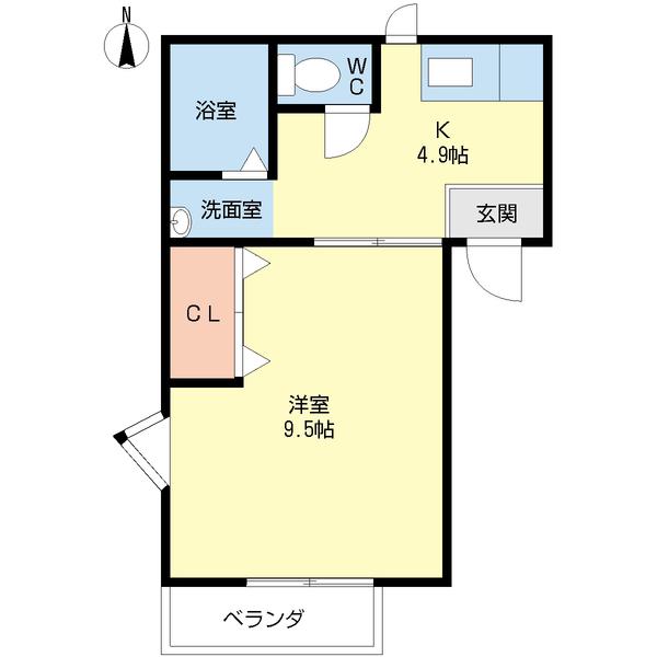 メゾンMY館(1K/1階)の間取り写真