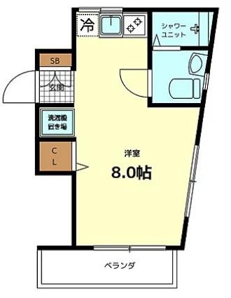 アクセス四葉(ワンルーム/2階)の間取り写真