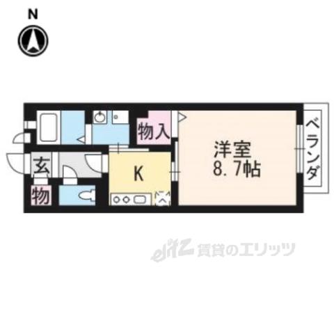 タイム・タウザン(1K/2階)の間取り写真