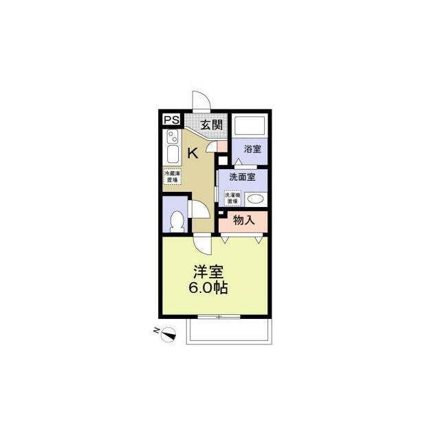 VERDE WAKAMIYA(1K/2階)の間取り写真