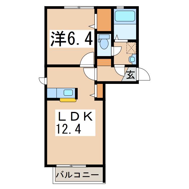シャーメゾン青葉B(1LDK/1階)の間取り写真
