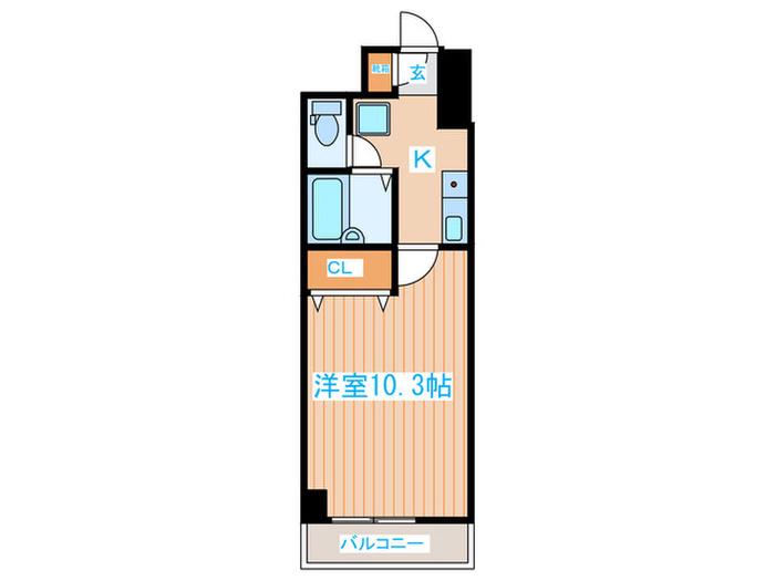 プルミエ原町(1K/7階)の間取り写真