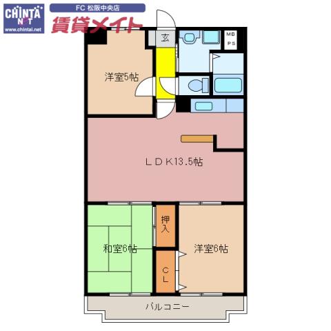 センチュリーハイランド(3LDK/8階)の間取り写真