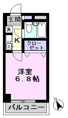 ジュネパレス長谷川(1K/7階)の間取り写真