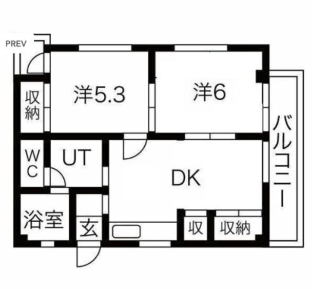 レジデンスTM(2DK/4階)の間取り写真